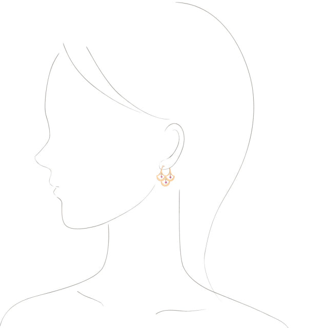 luxe パターンピアス　ルビー ゴールド