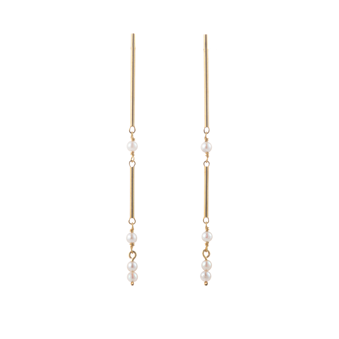Flow ピアス ロング あこやパール
