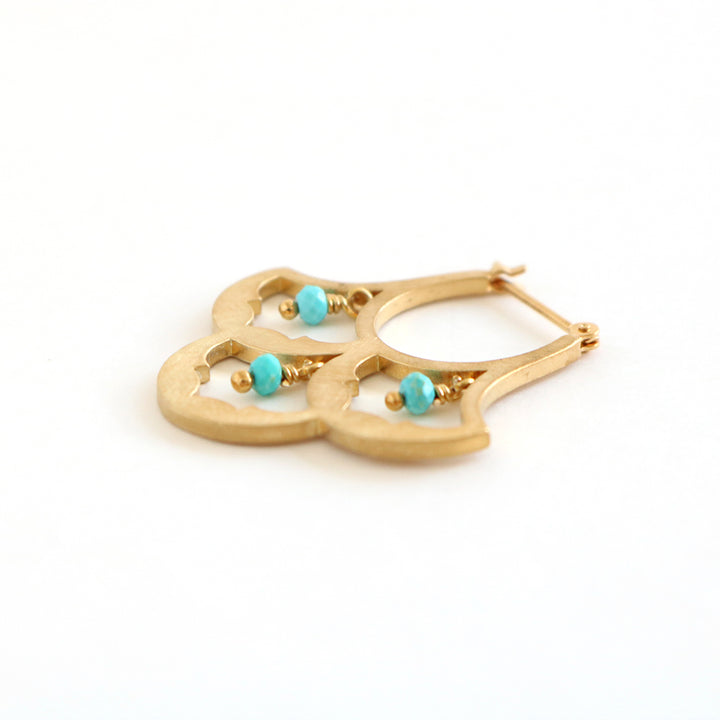 luxe パターンピアス ターコイズ ゴールド