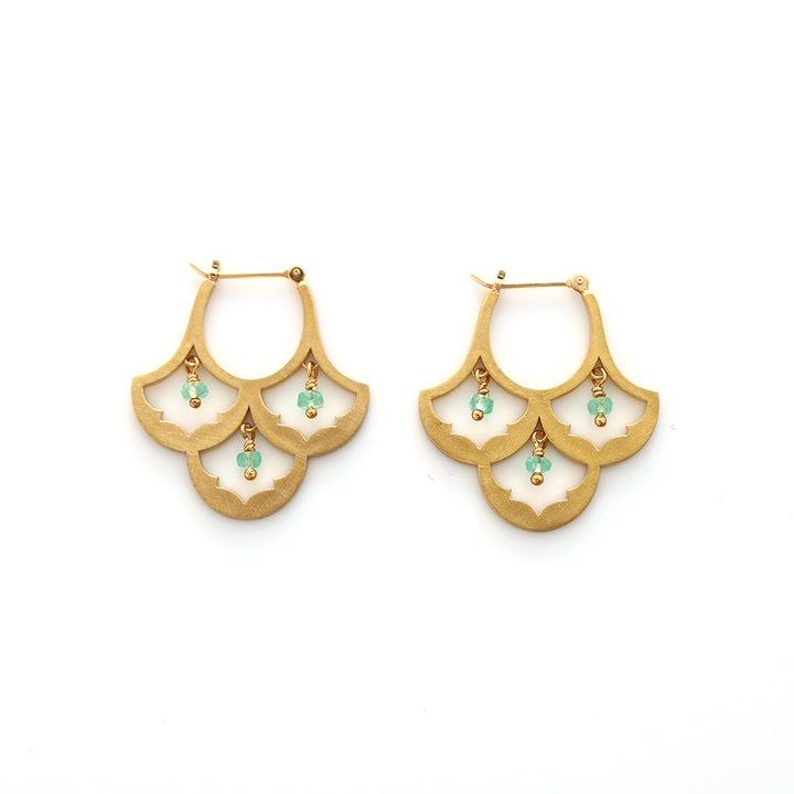 luxe パターンピアス エメラルド