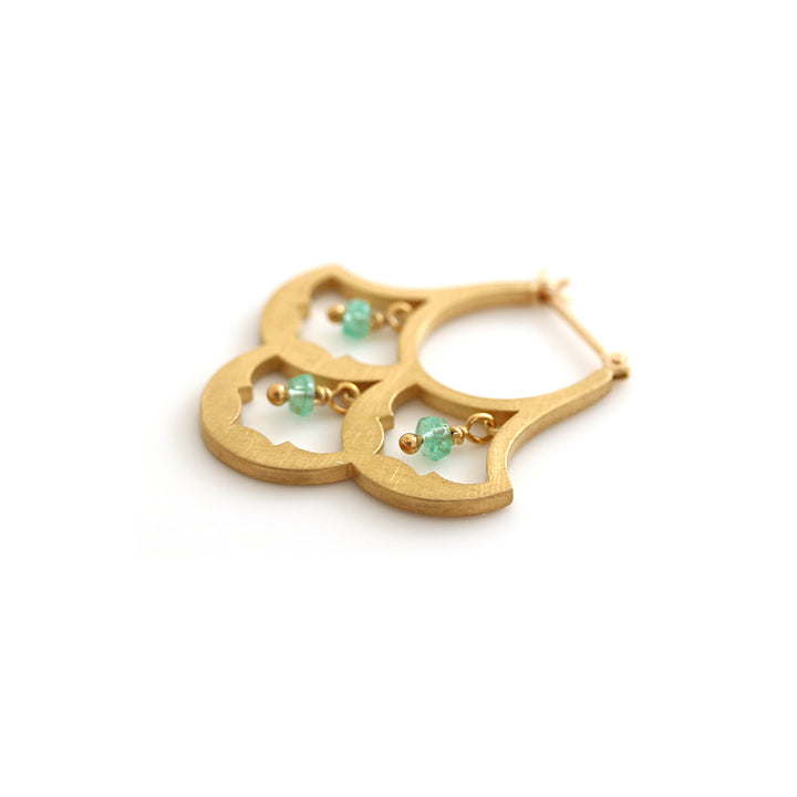 luxe パターンピアス エメラルド