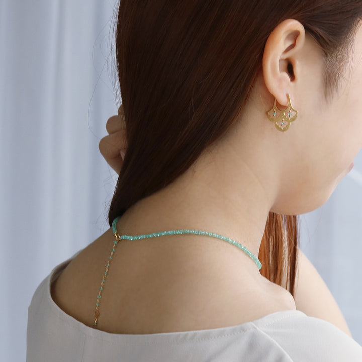 luxe パターンピアス エメラルド