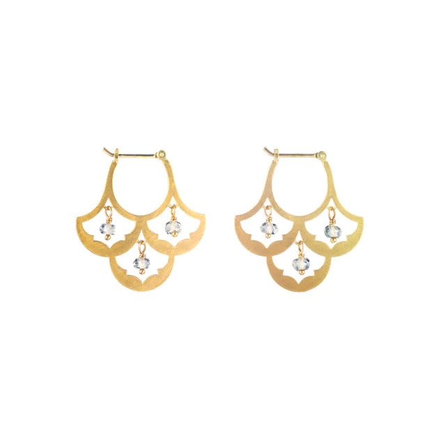 luxe パターンピアス ムーンストーン