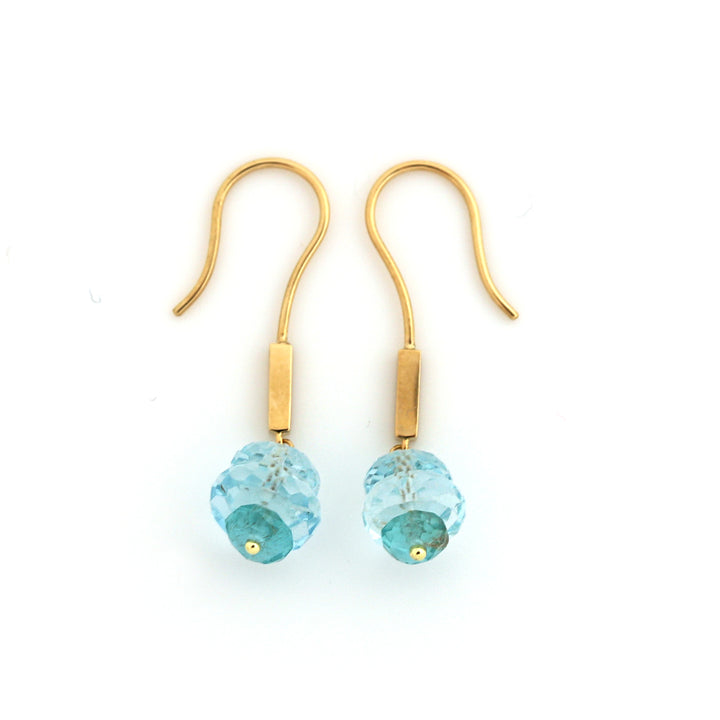 luxe Essence K18ピアス　アクアマリン＆アパタイト