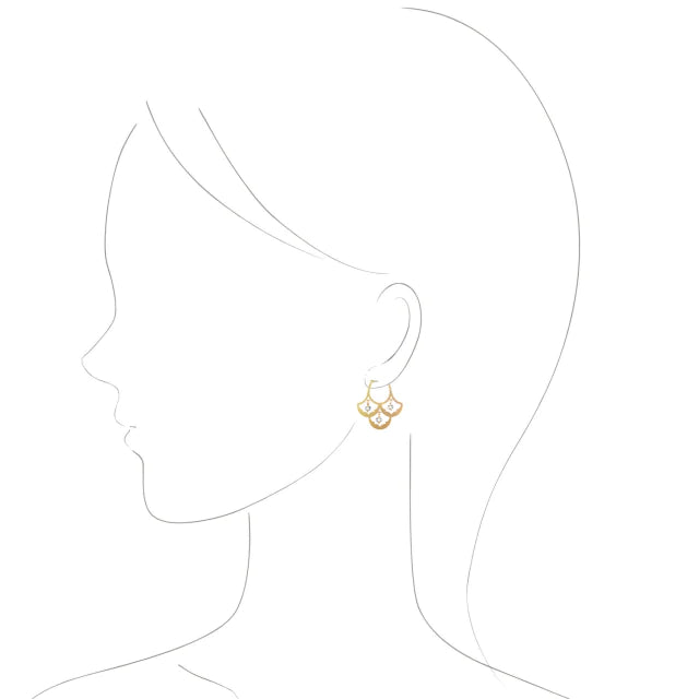 luxe パターンピアス ムーンストーン
