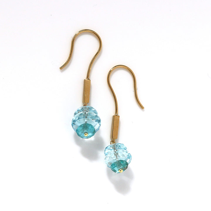 luxe Essence K18ピアス　アクアマリン＆アパタイト