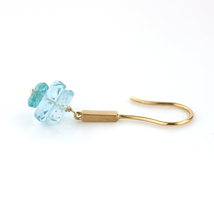 luxe Essence K18ピアス　アクアマリン＆アパタイト