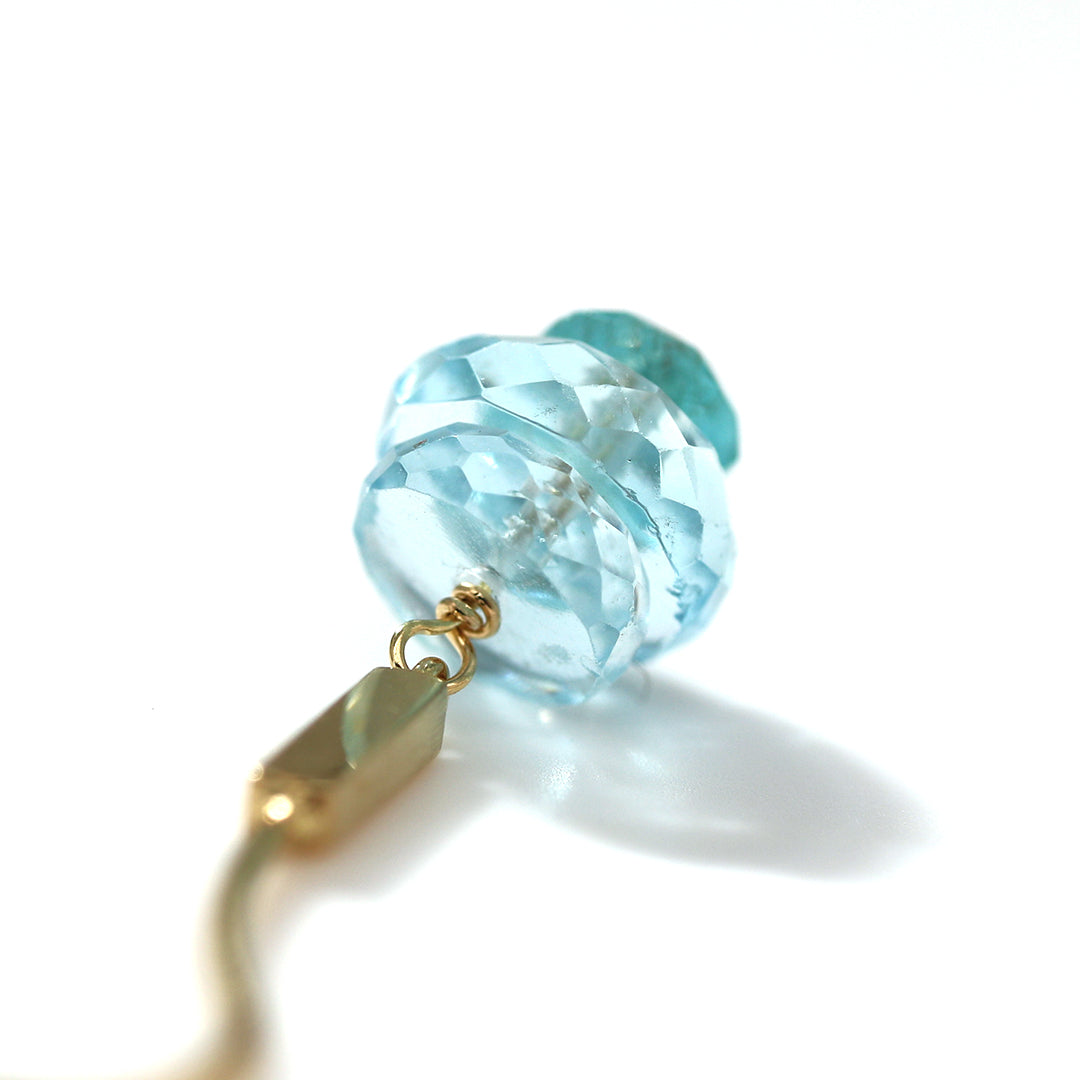 luxe Essence K18ピアス　アクアマリン＆アパタイト