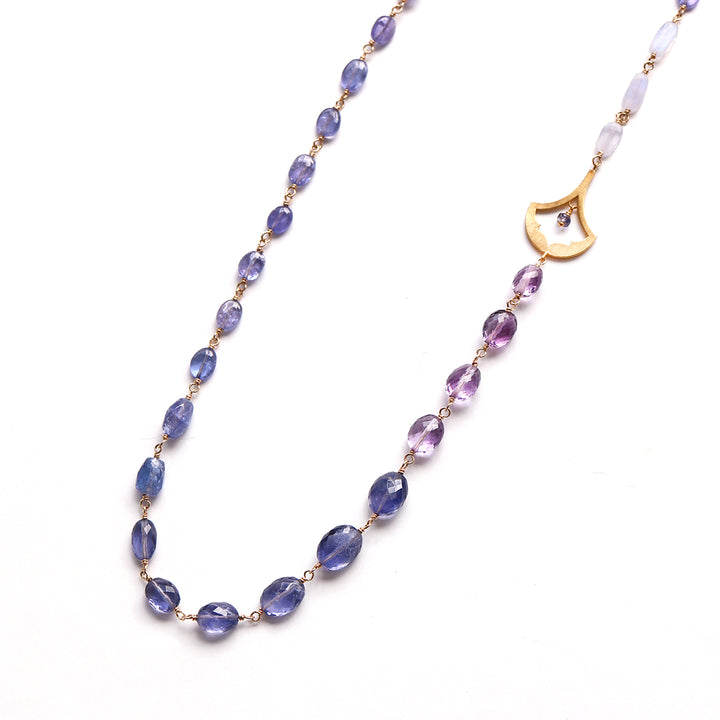 luxe ロングネックレス タンザナイト&アイオライト