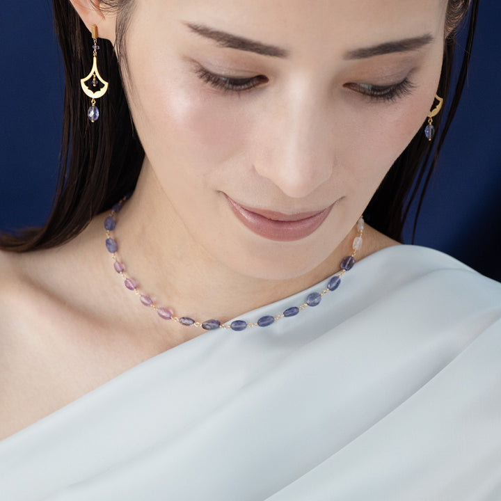 luxe ショートネックレス タンザナイト&アイオライト
